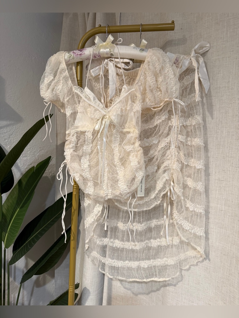 For Love & Lemons Romy Set — Size Small — NWT 🌸✨ Top + Skirt Set